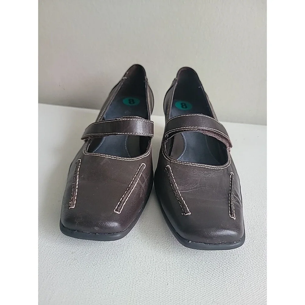 Aerosoles Brown Leather Mary Jane Pumps Sz 8 Office Career Work Teacher